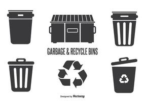Lixo e recipientes de reciclagem vetor
