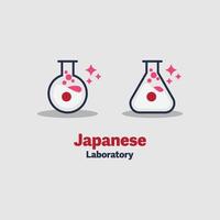 ícones de laboratório japonês vetor