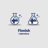 ícones de laboratório finlandês vetor