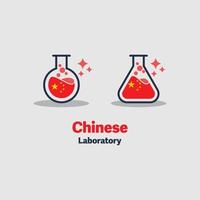 ícones de laboratório chinês vetor