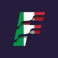 bandeira do alfabeto da itália f vetor