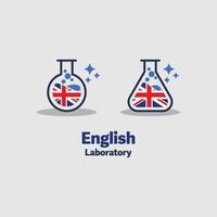 ícones de laboratório inglês vetor