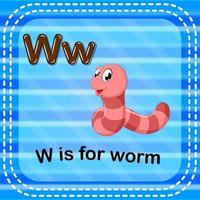 a letra do flashcard w é para worm vetor