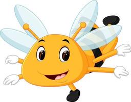 abelha de mel em um fundo branco vetor