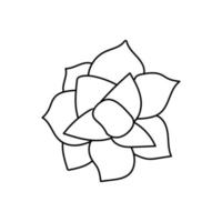 design de elementos de vetor de ilustração de arte de linha de flores