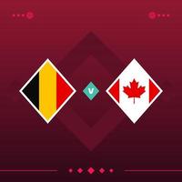 Alemanha, Canadá jogo de futebol mundial 2022 contra fundo vermelho. ilustração vetorial vetor