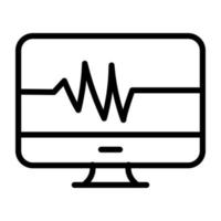 um ícone de design exclusivo do monitor ecg vetor