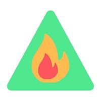 ícone de design moderno de sinal de aviso de incêndio vetor