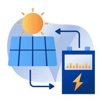ícone de design perfeito de acumulação de energia solar vetor