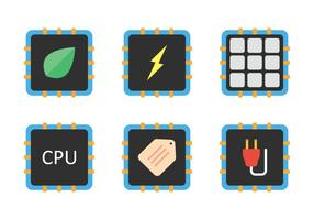 Conjunto de ícones de CPU vetor