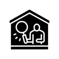 ilustração em vetor ícone glifo de inspeção de propriedade