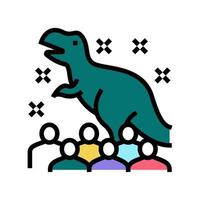 ilustração vetorial de ícone de cor de festa de crianças de dinossauro vetor
