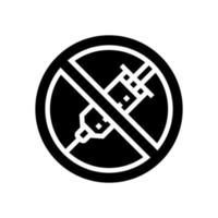 ilustração em vetor ícone de glifo de vício em seringa de droga heroína