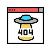 ilustração em vetor ícone de cor de erro de página da web 404
