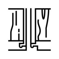 ilustração vetorial de ícone de linha de quebra-cabeça de piso modular vetor