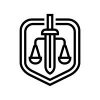 ilustração em vetor ícone de linha de lei de justiça