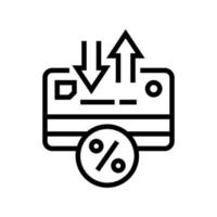 ilustração em vetor ícone de linha de cartão de crédito e dívida