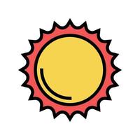 ilustração vetorial de ícone de cor de verão de sol brilhante vetor