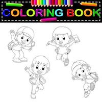 livro de colorir escola infantil vetor