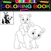 livro de colorir panda feliz fofo vetor