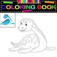 livro de colorir dinossauro vetor