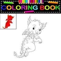 livro de colorir dragão vetor