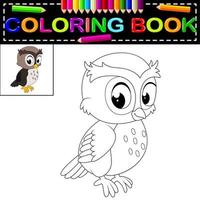 livro de colorir coruja vetor