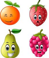 frutas frescas com rosto vetor