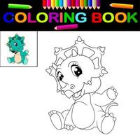 livro de colorir dinossauro vetor