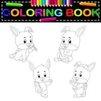 livro de colorir coelho vetor