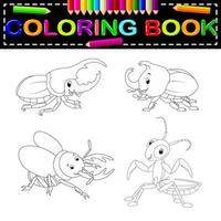 livro de colorir insetos vetor