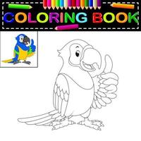 livro de colorir papagaio vetor