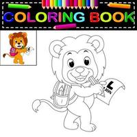 livro de colorir leão vetor