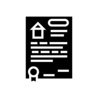 ilustração vetorial de ícone de glifo de acordo de compra de casa vetor
