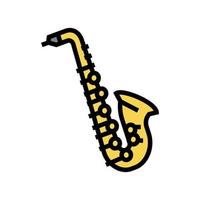 ilustração em vetor ícone de cor de instrumento de música saxofone