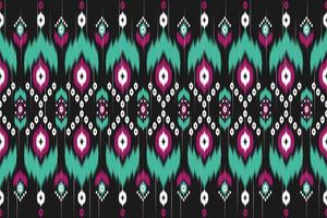 arte de padrão étnico de tapete. padrão sem emenda ikat em tribal. estilo americano, mexicano. design para plano de fundo, papel de parede, ilustração vetorial, tecido, vestuário, tapete, têxtil, batik, bordado. vetor