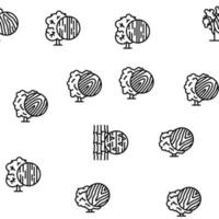 vetor de conjunto de ícones de árvores naturais de crescimento de terra de madeira