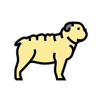 ilustração em vetor ícone de cor de cachorro bulldog