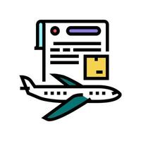 contrato para ilustração vetorial de ícone de cor de transporte de avião vetor