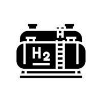 ilustração vetorial de ícone de glifo de hidrogênio de armazenamento de tanque vetor