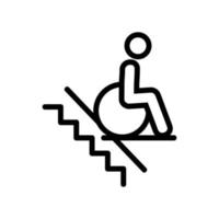 ilustração de contorno de vetor de ícone de cadeira de rodas de homem