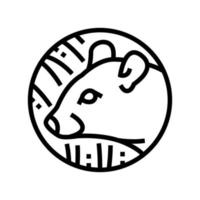 ilustração vetorial de ícone de linha animal do horóscopo chinês de rato vetor