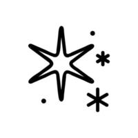 ilustração de contorno de vetor de ícone de luz de inverno estrela pentagonal