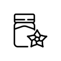 especiaria de baunilha na ilustração de contorno de vetor de ícone de garrafa