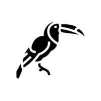 ilustração vetorial de ícone de glifo de pássaro exótico de tucano vetor