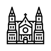 ilustração em vetor ícone de linha de construção da catedral