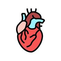 ilustração em vetor ícone de cor de órgão humano de coração