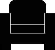 ícone de poltrona em fundo branco. sinal preto de móveis. símbolo do sofá. vetor de sofá para logotipo de arte. estilo plano.