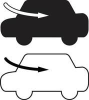 ícone de ar de carro em fundo branco. sinal de ar ac. símbolo de ar condicionado do carro. estilo plano. vetor