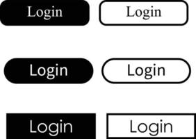 botão de login em fundo branco. sinal de login. símbolo de ícone de login. botão para um site. estilo plano. vetor